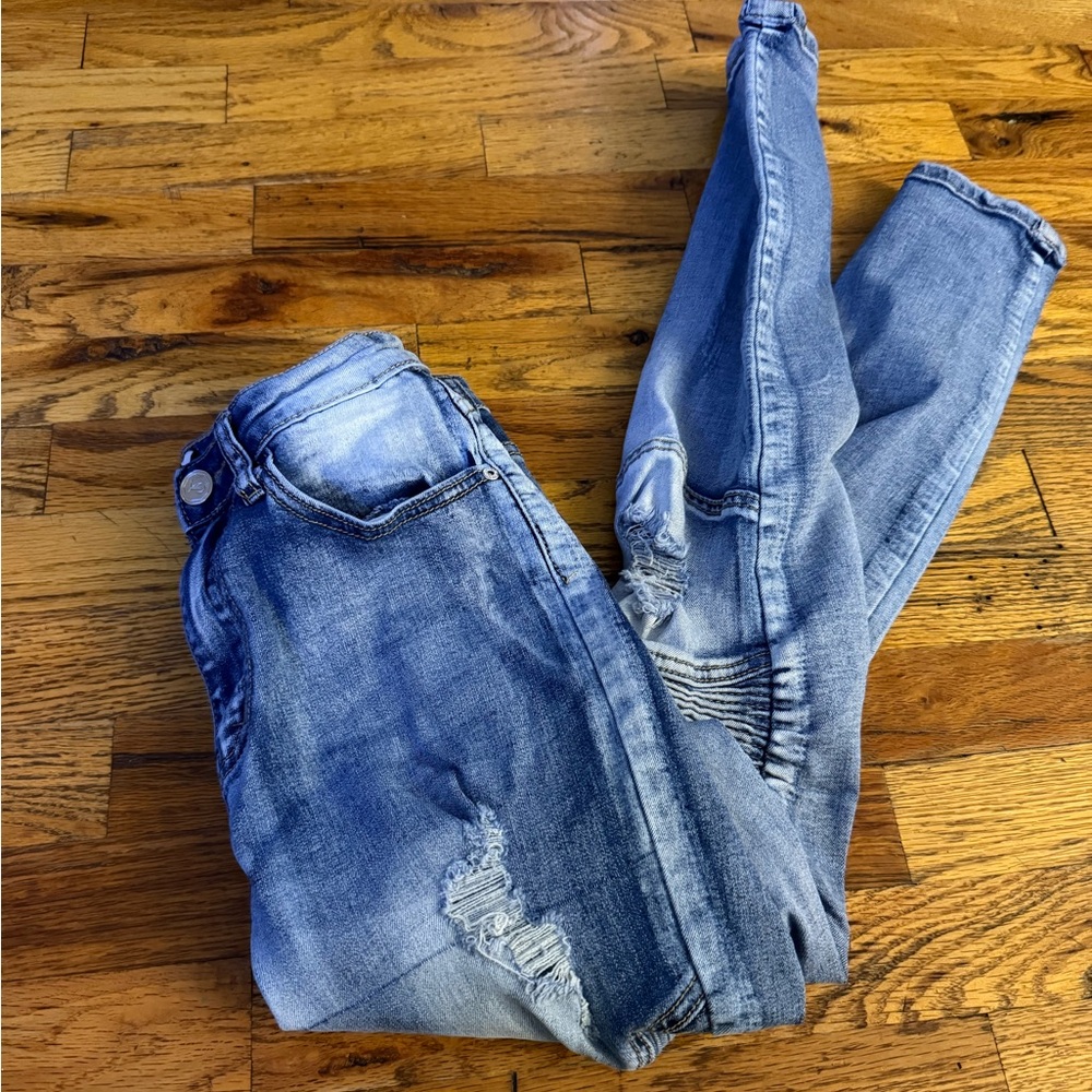 Blue Topic Distressed Women Jeans